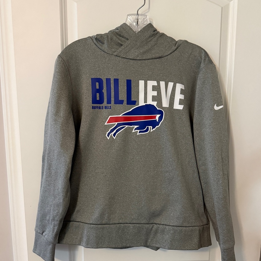 Buffalo Bills Nike Gray Hoodie Sweatshirt Youth Lg/Women/Small